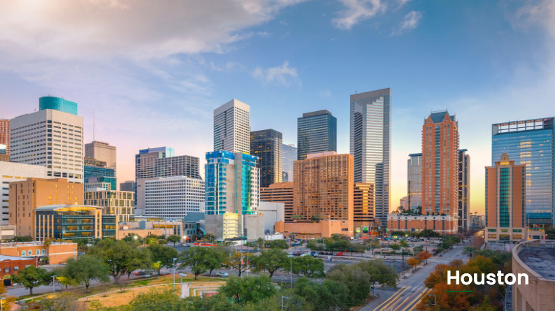 ¿Cuántas sucursales de National hay en Houston?