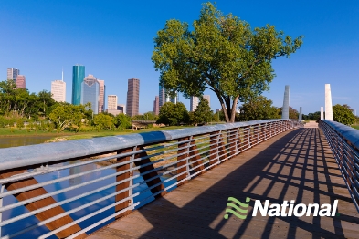 ¿Dónde se localizan las sucursales de National Rent a Car en Houston?